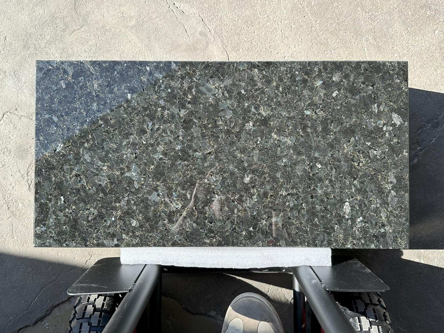 24x12x4 Inch Flat Grave Marker - Emerald Pearl Granite Cemetery Headstone, Personalized Memorial Plaque for Loved Ones, Custom Engraved Tombstone for Cemetery, Outdoor Memorial Stone